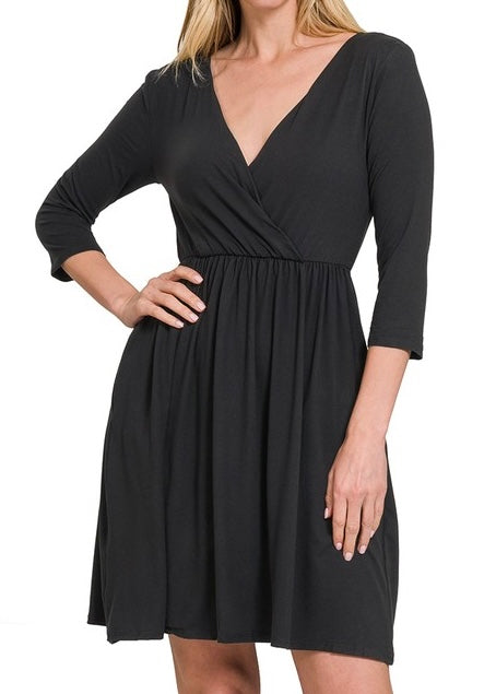 Nina 3/4 Slv Surplus Dress