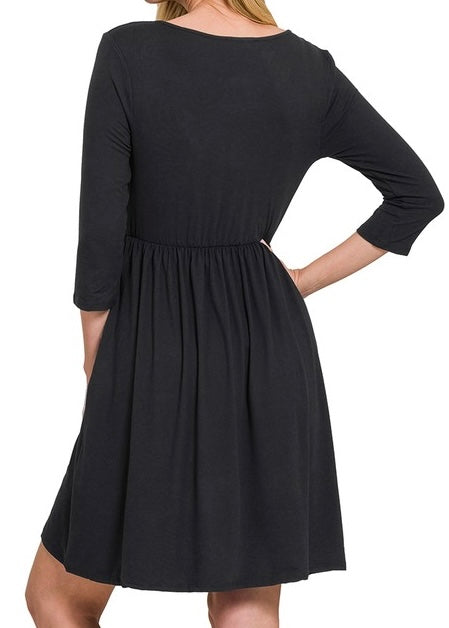 Nina 3/4 Slv Surplus Dress