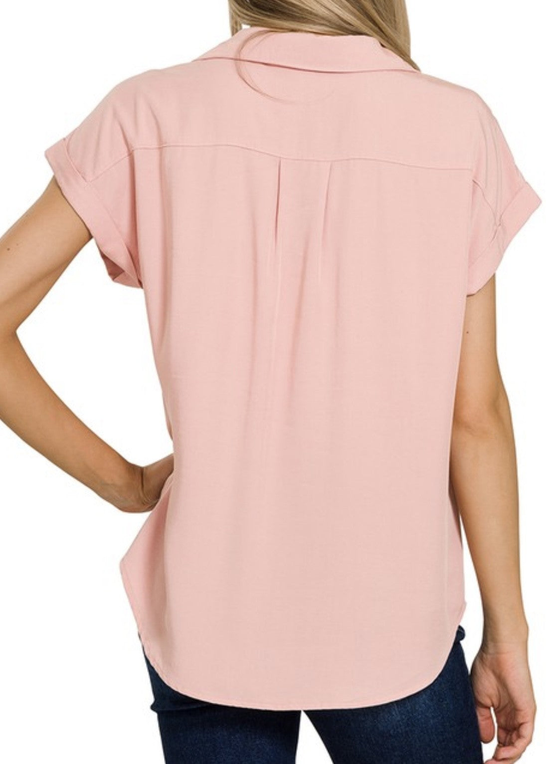 Kara Tencel V-Neck Button Front Top