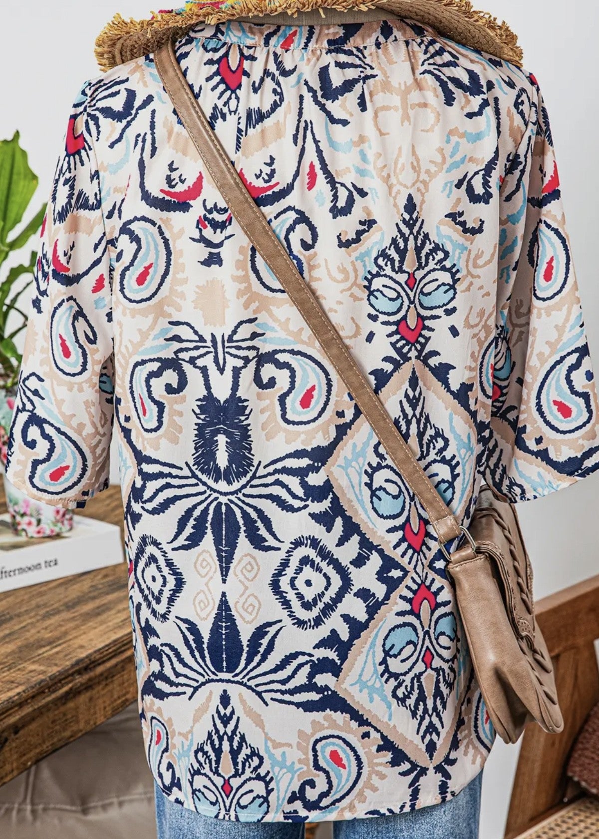 Emily Boho Abstract Print Top