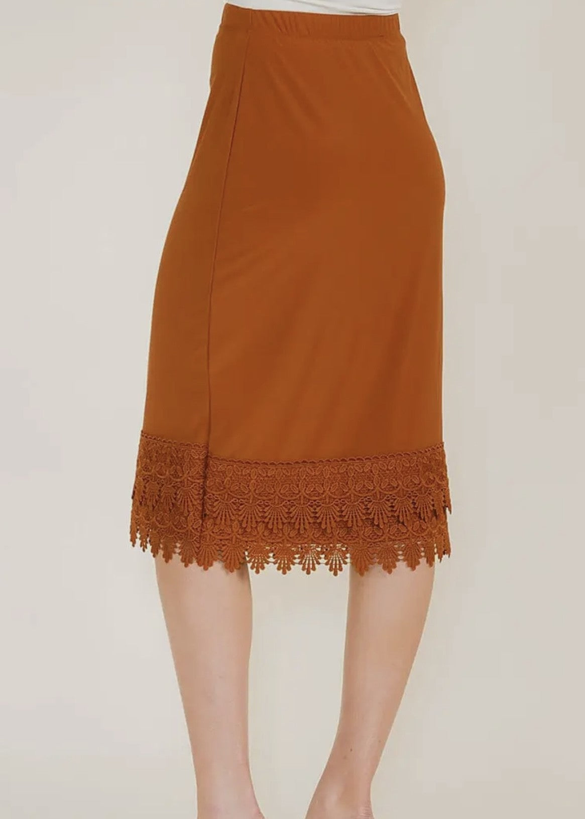Hudson Crochet Hem Midi Skirt