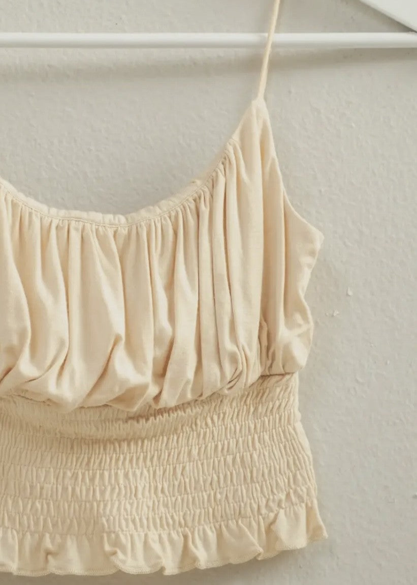 Cara Smocked Cropped Cami