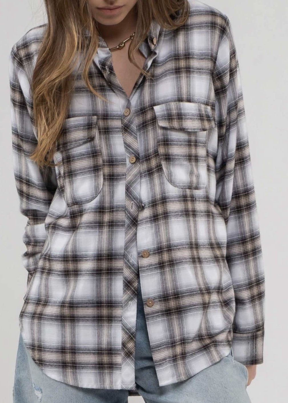 Lightweight Plaid Button Down Shirt