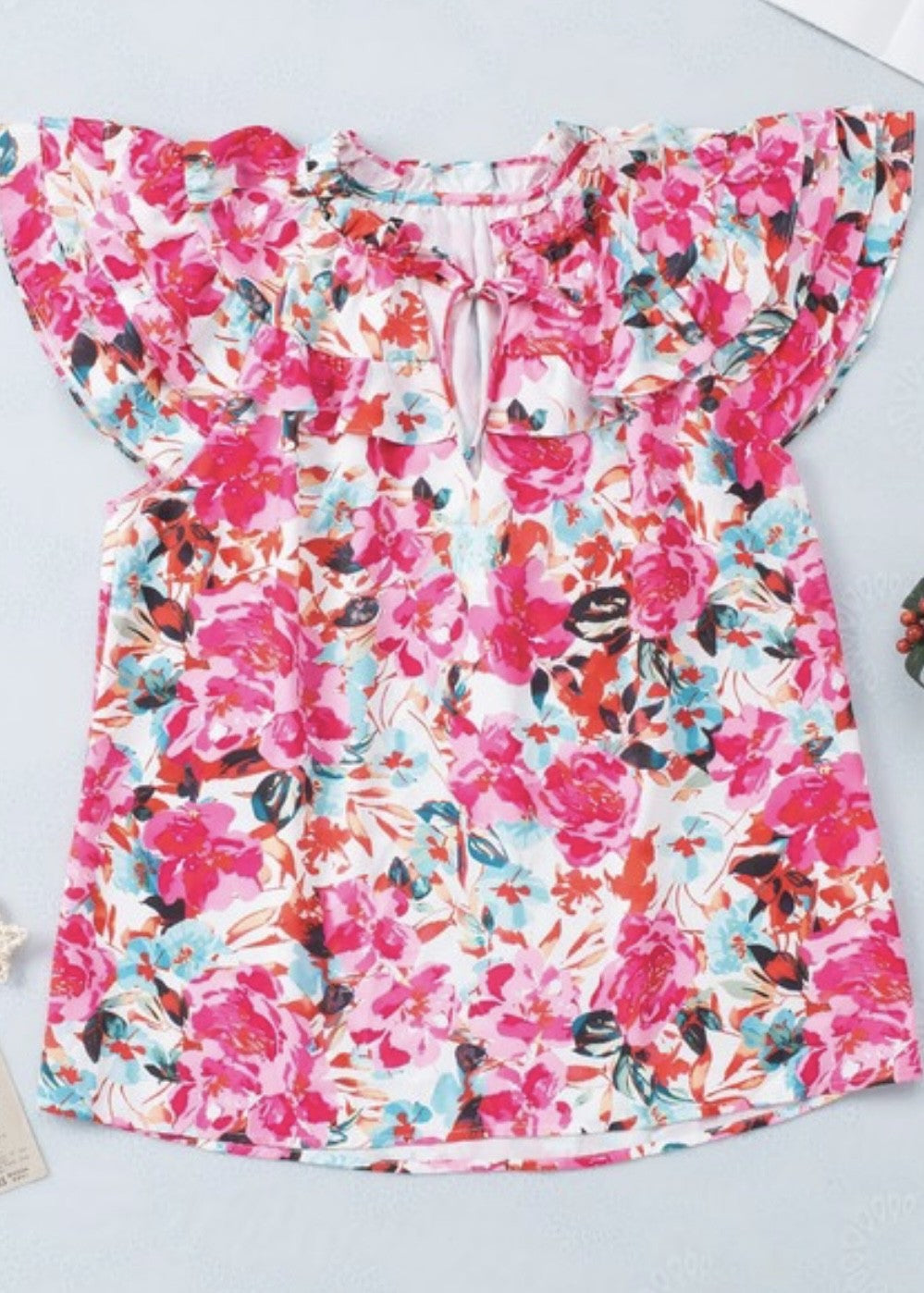 Berlin Flutter Sleeve Floral Top
