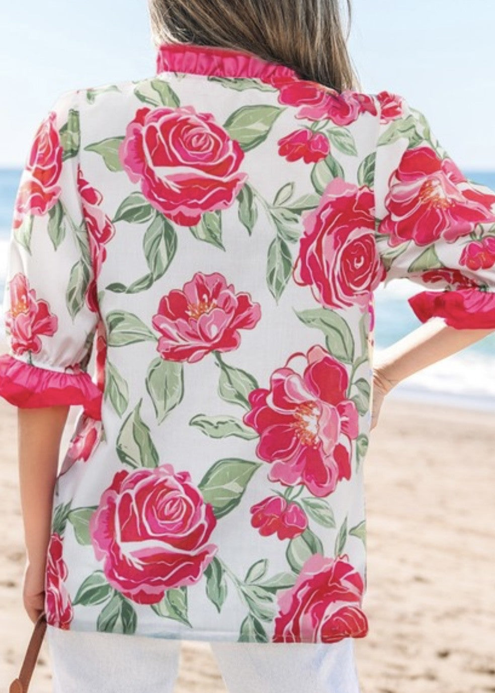 Roma Floral V-Neck Top