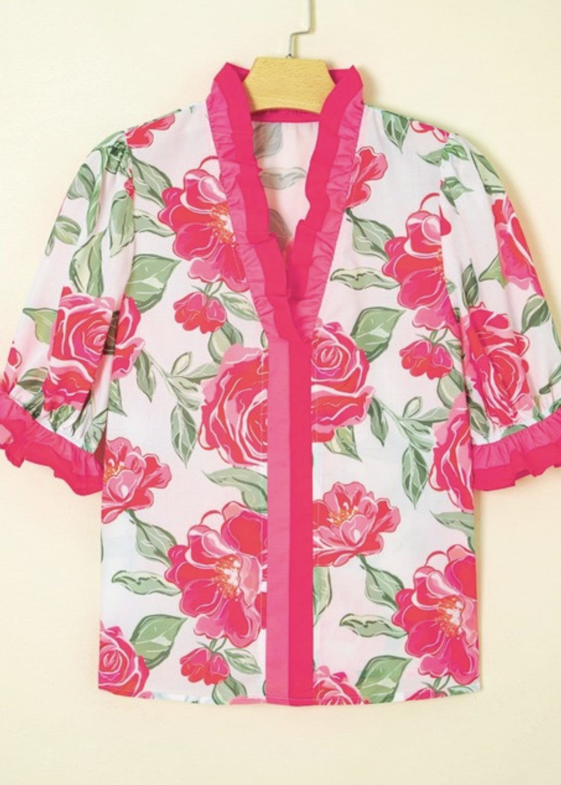 Roma Floral V-Neck Top
