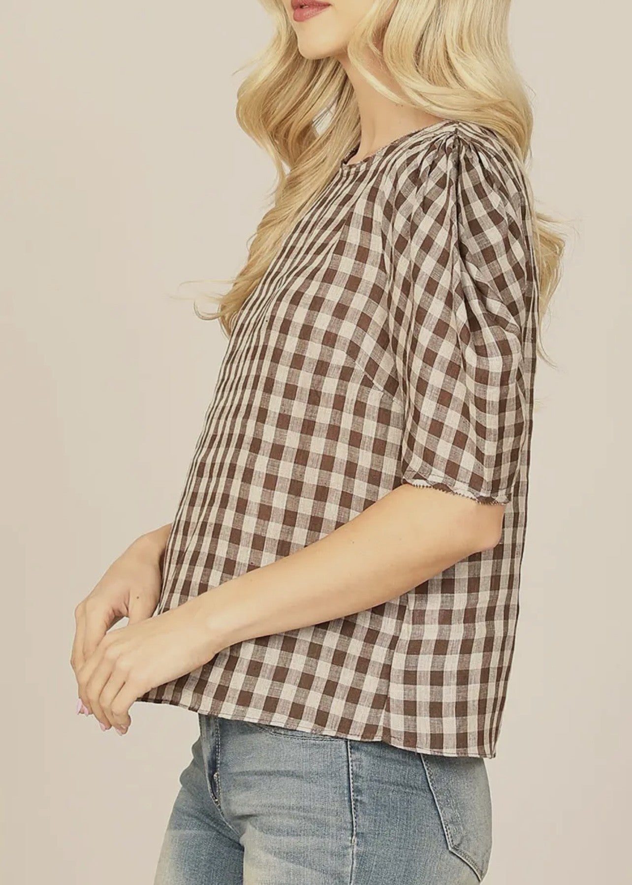 Rory Plaid Puff Sleeve Blouse