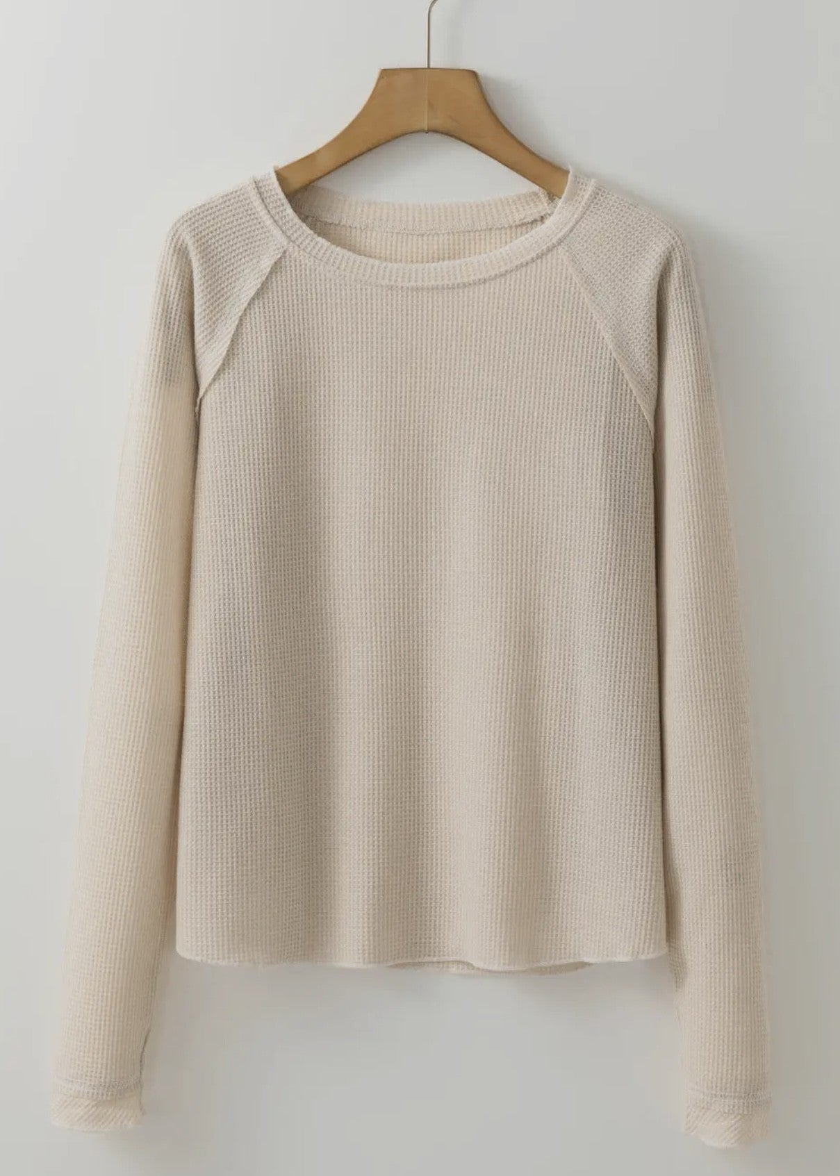 Brylee Exposed Seam Waffle Raglan