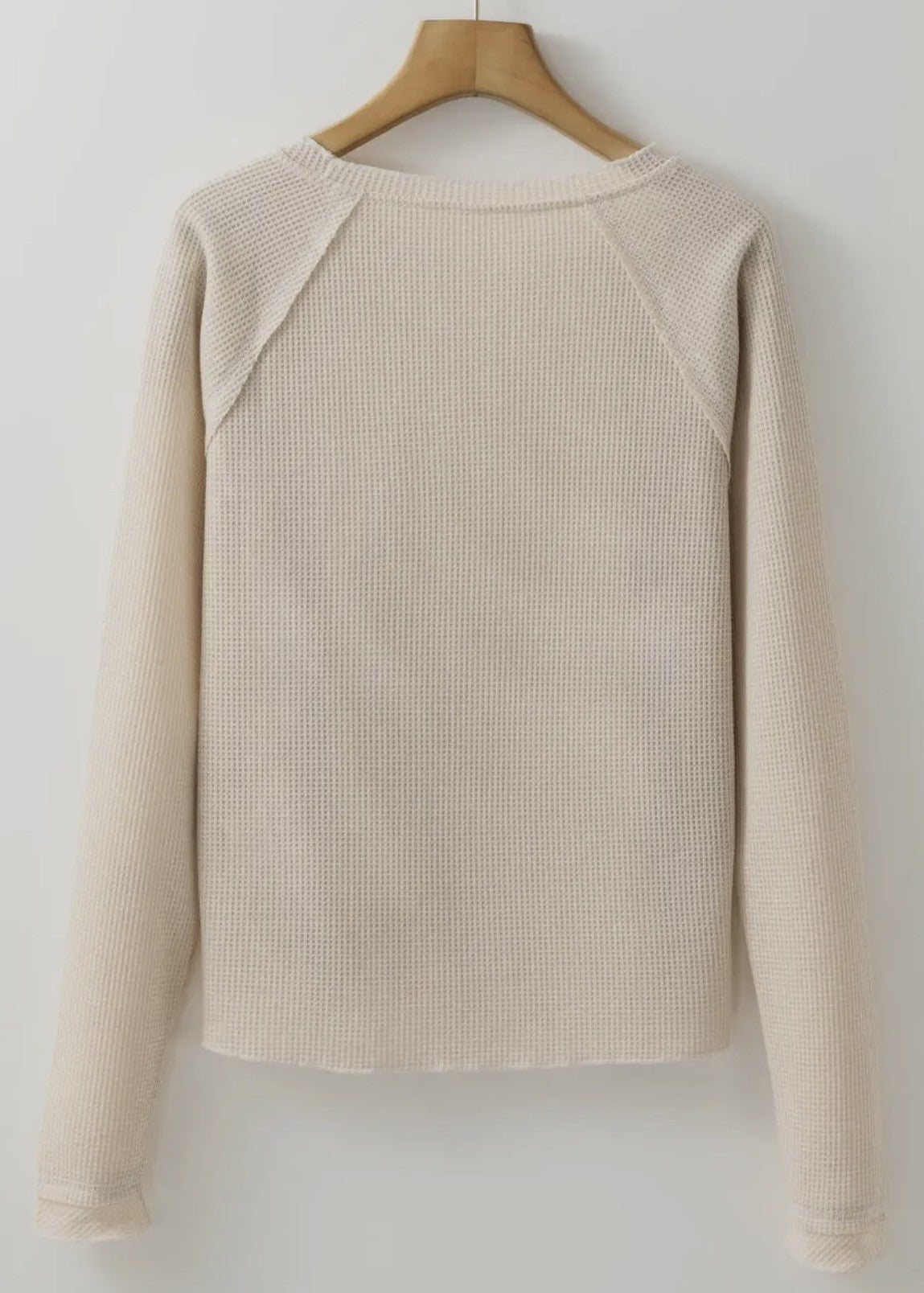 Brylee Exposed Seam Waffle Raglan