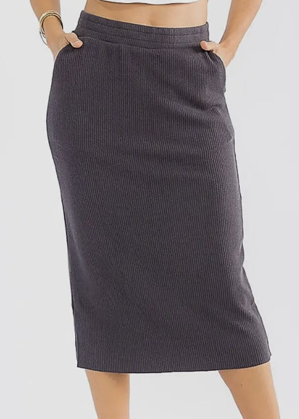 Alpine Ribbed Midi Skirt