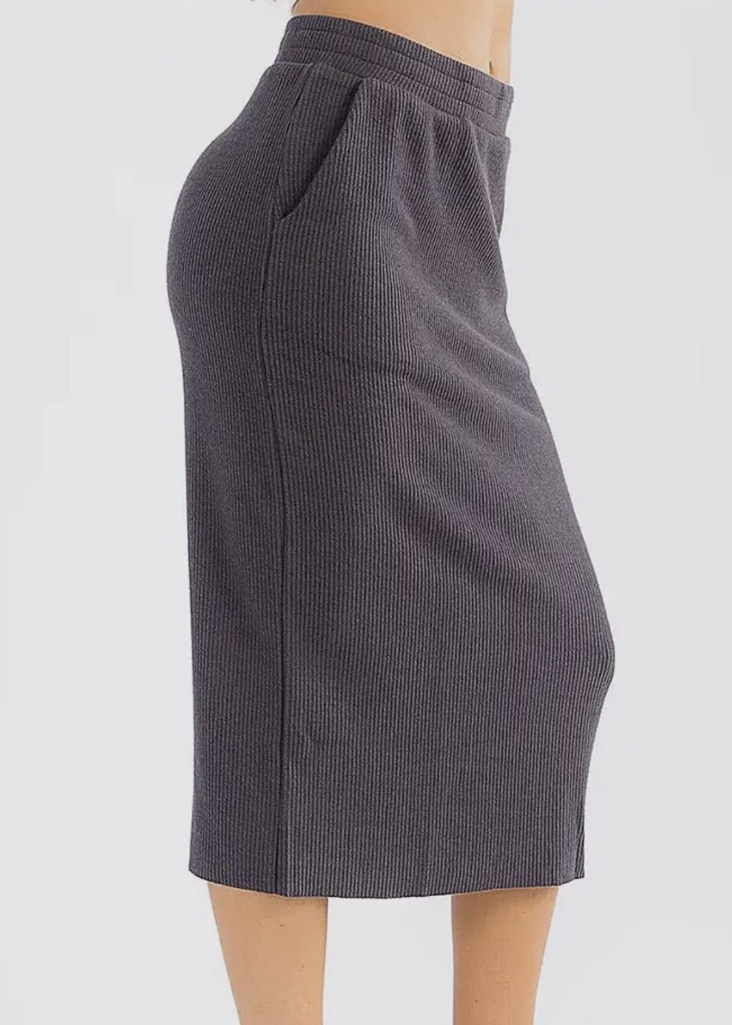 Alpine Ribbed Midi Skirt