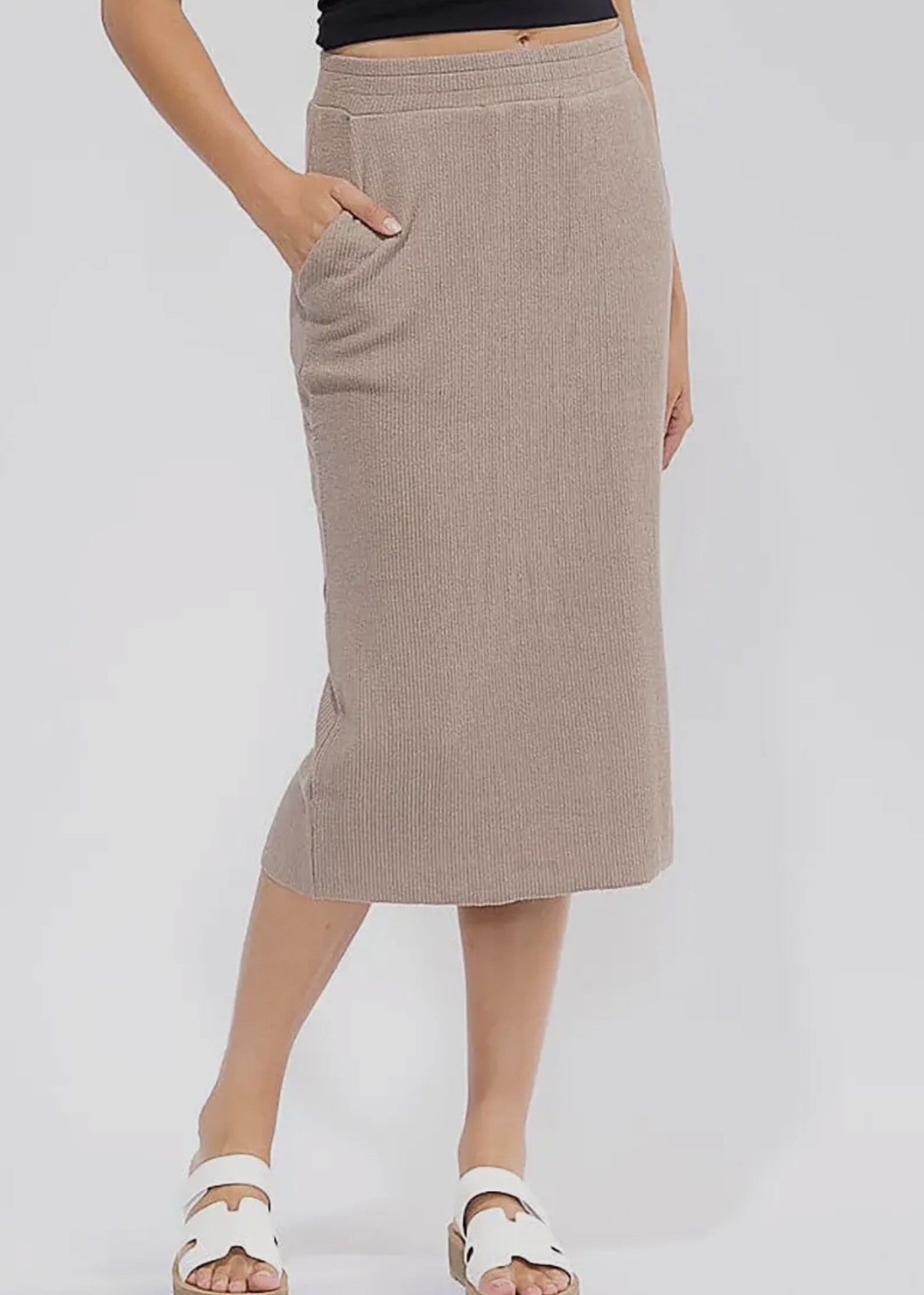 Alpine Ribbed Midi Skirt
