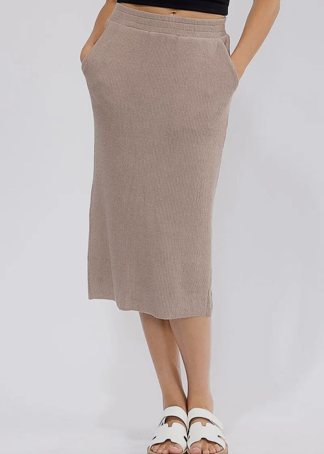 Alpine Ribbed Midi Skirt