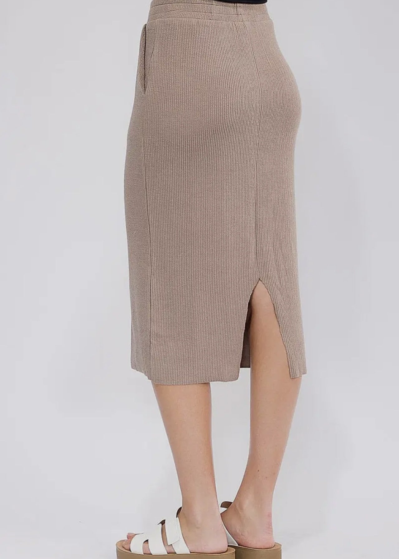 Alpine Ribbed Midi Skirt