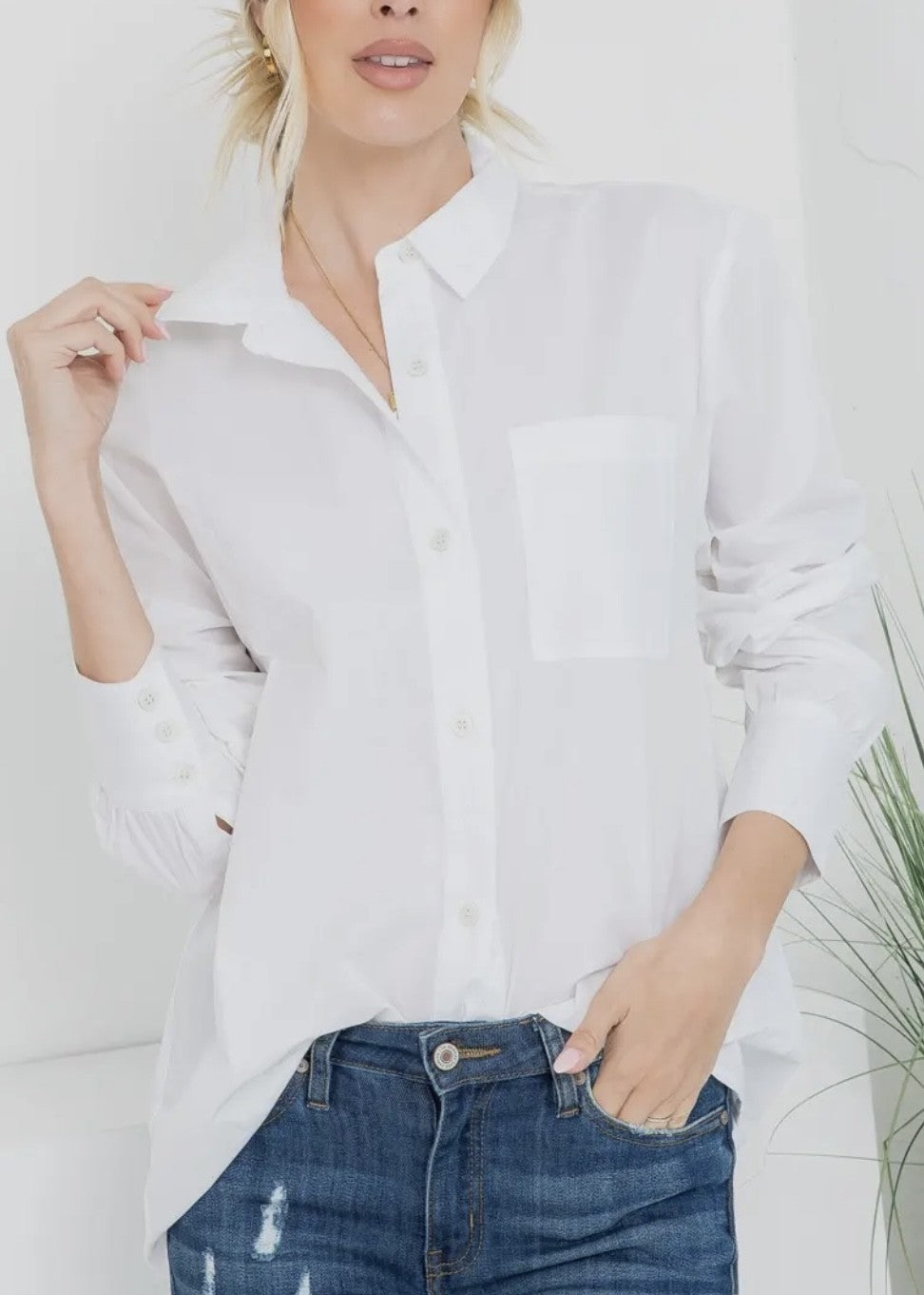 Leah Oversized Classic Oxford