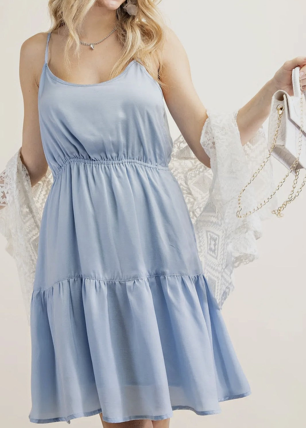 Hudson Tiered Satin Strappy Tank Dress