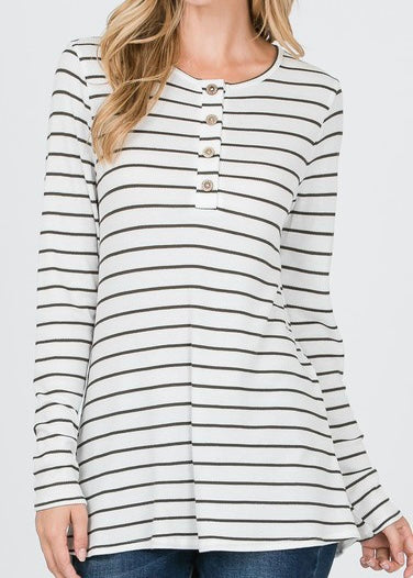 Wynne Thermal Striped Henley