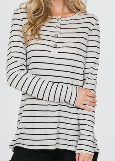 Wynne Thermal Striped Henley