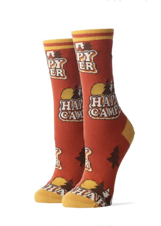 Happy Camper Socks - Women's Crew