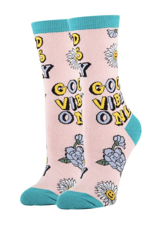 Good Vibes Socks - Women's Crew