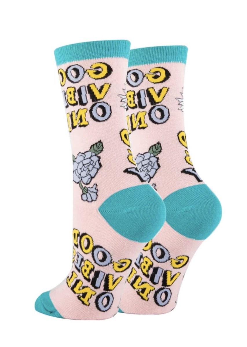 Good Vibes Socks - Women's Crew