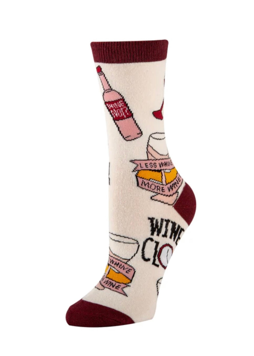 Put A Cork In It Socks - Women's Crew