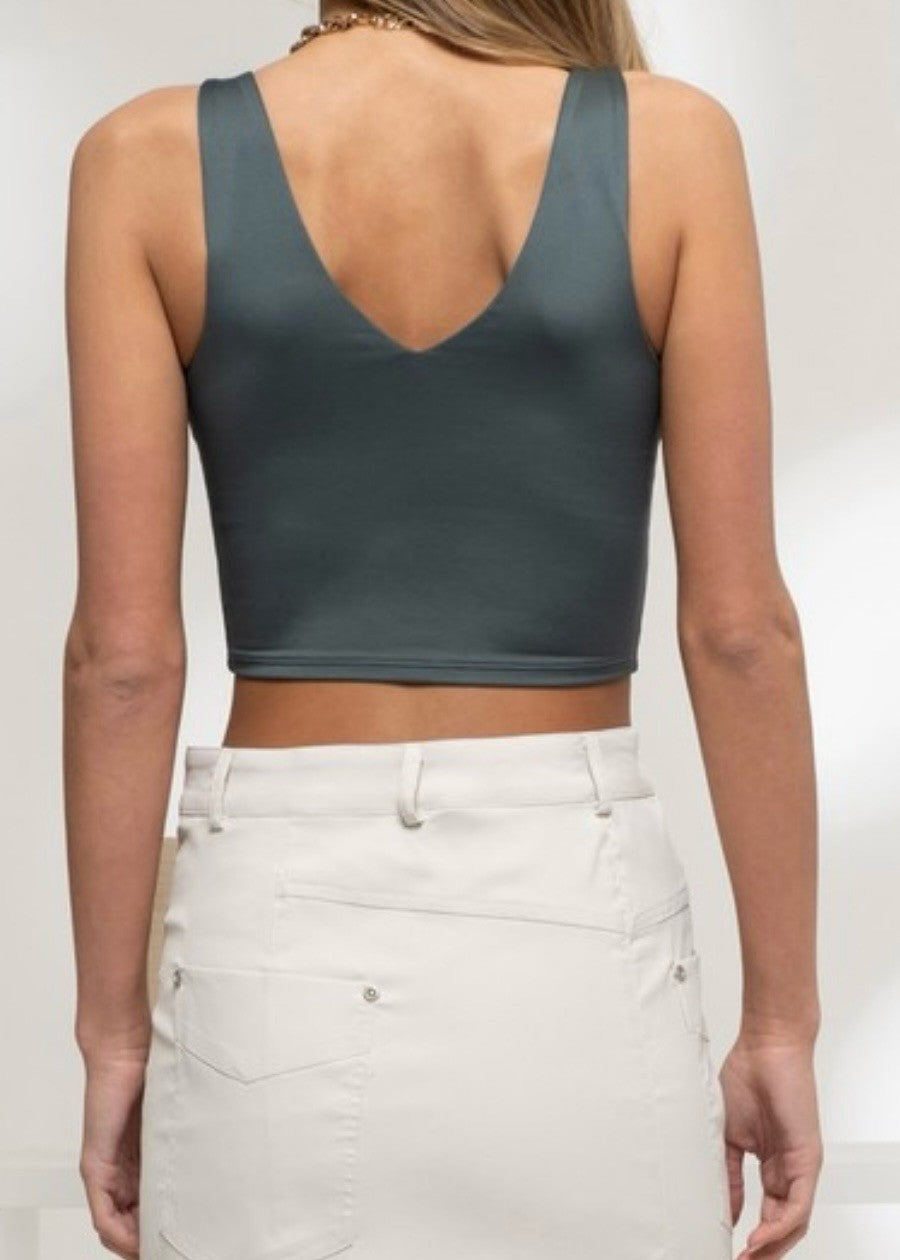 Esme Reversible V-Neck Cropped Tank