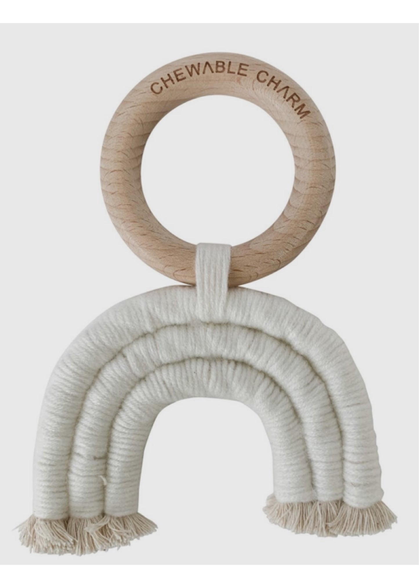 Cream-Rainbow Macrame Teether