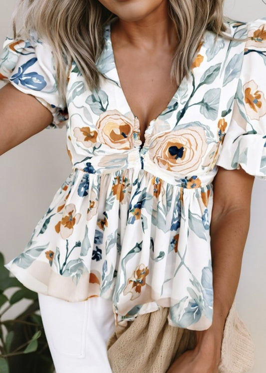 Everest Floral V-Neck Top
