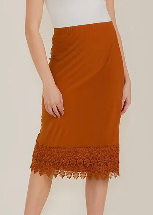 Hudson Crochet Hem Midi Skirt