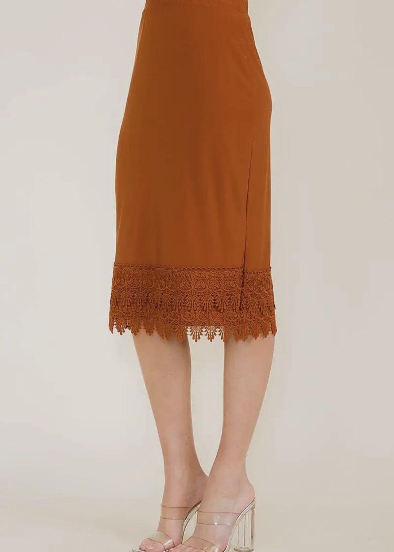 Hudson Crochet Hem Midi Skirt