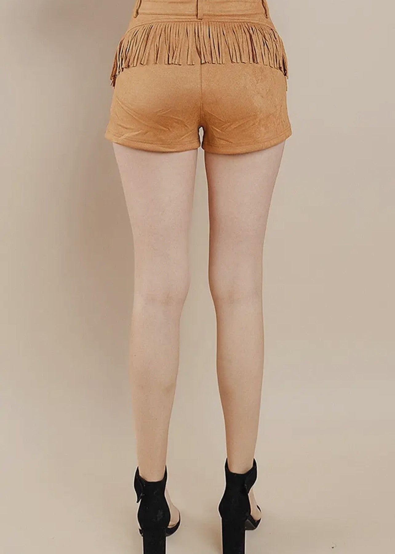 Sheridan Fringe Faux Suede Shorts