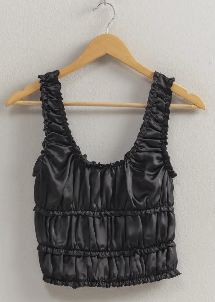 Lola Satin Rouched Tank