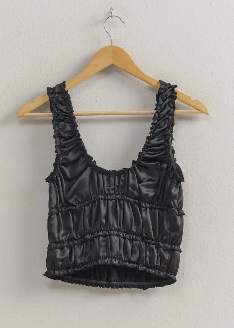 Lola Satin Rouched Tank