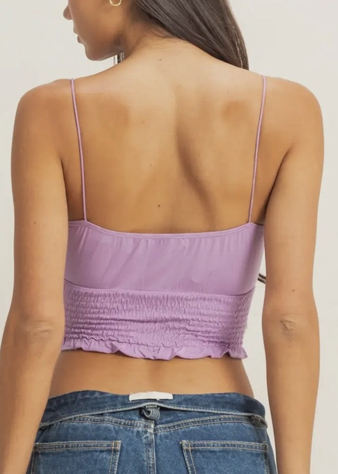 Cara Smocked Cropped Cami