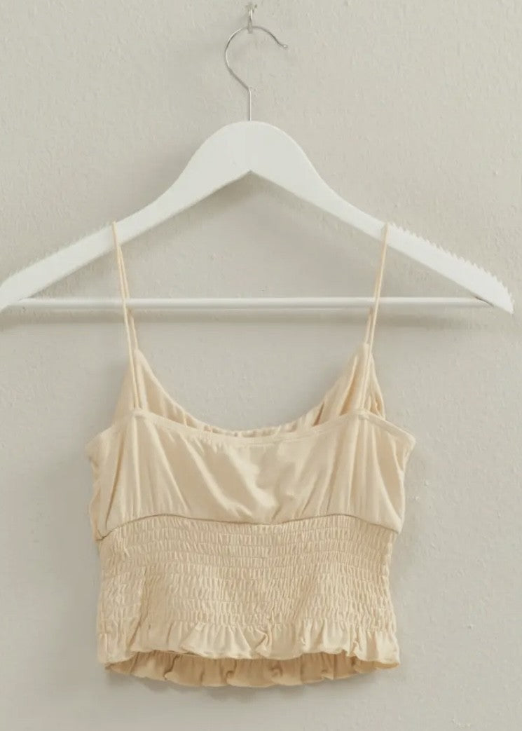 Cara Smocked Cropped Cami