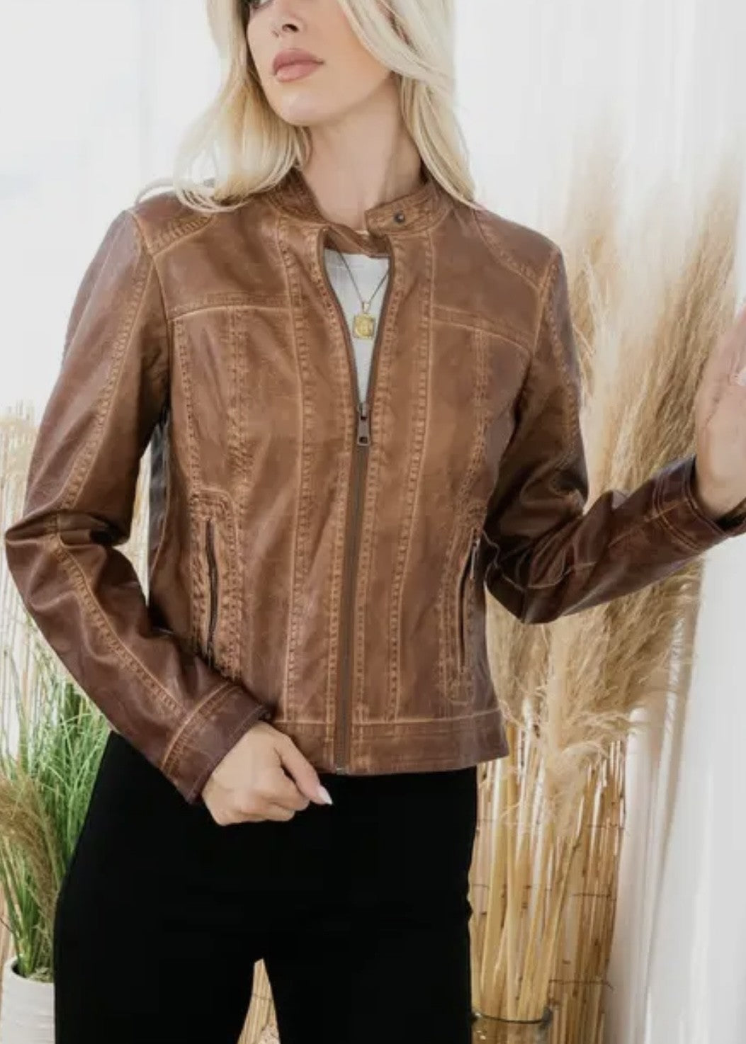 Catalina Garment Dyed Vegan Leather Jacket