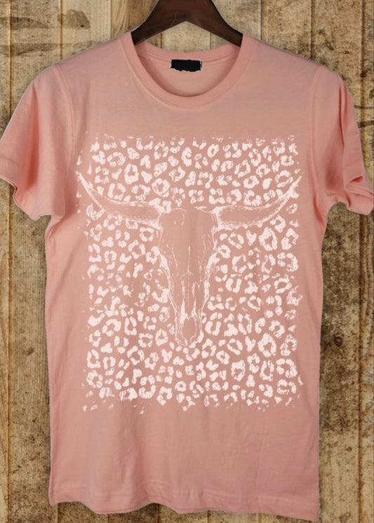 No Bull Leopard Patterned Graphic Tee