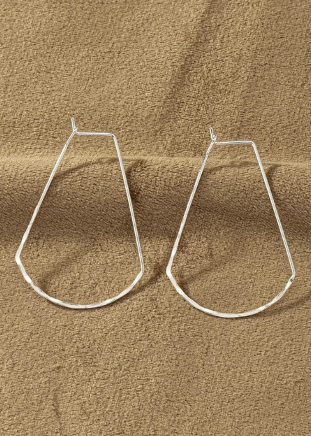 Delicate Hammered Wire Hoop Earrings