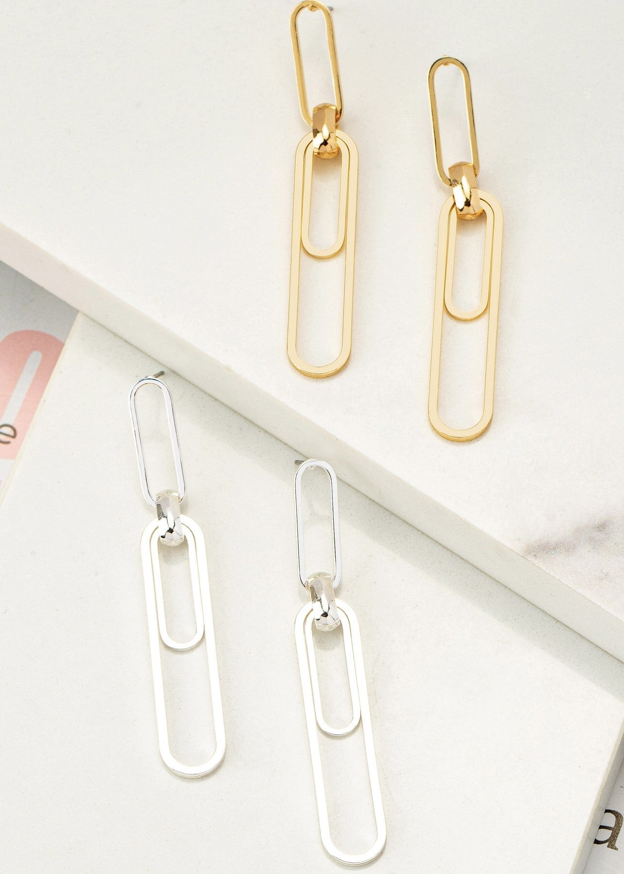 Paper Clip Drop Earrings