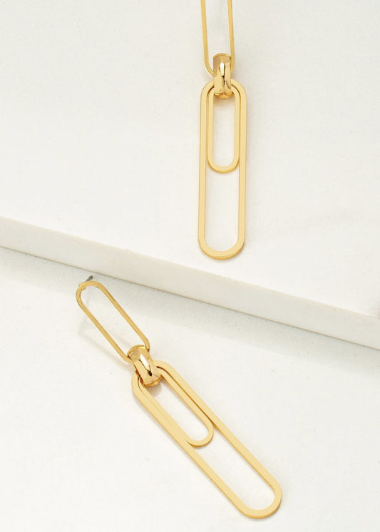 Paper Clip Drop Earrings