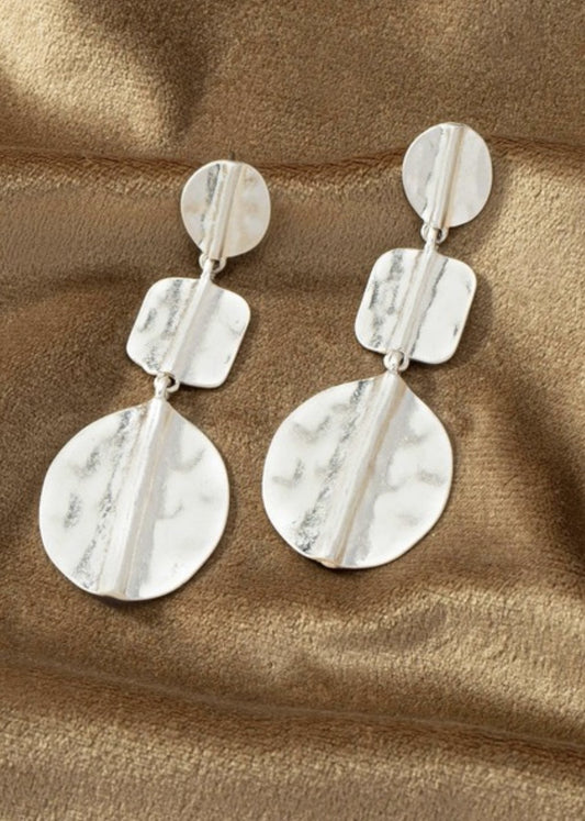 Tiered Hammered Drop Earrings