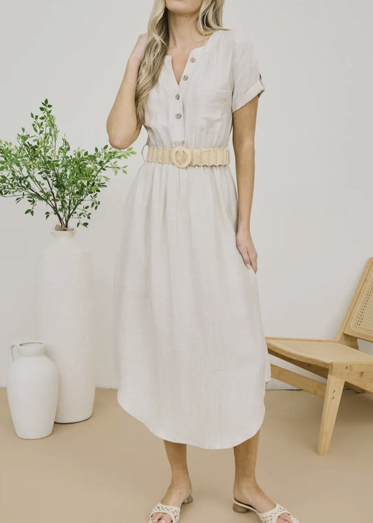 Harper Belted Midi Shirt Dress