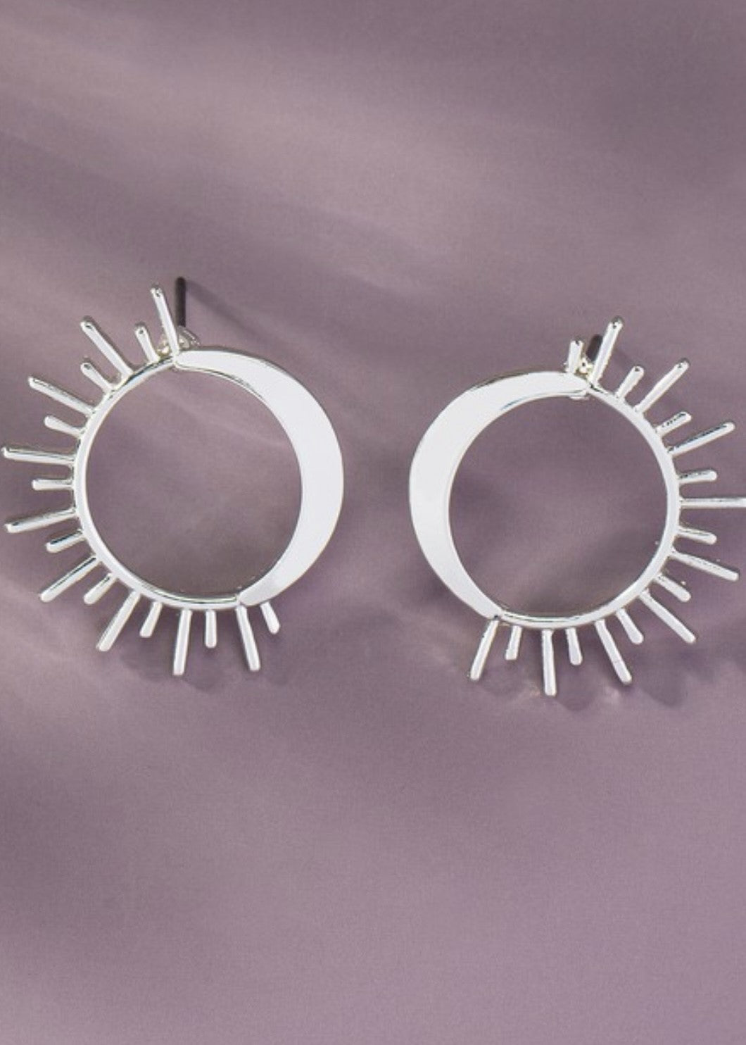 Moon & Sun Stud Hoop Earrings