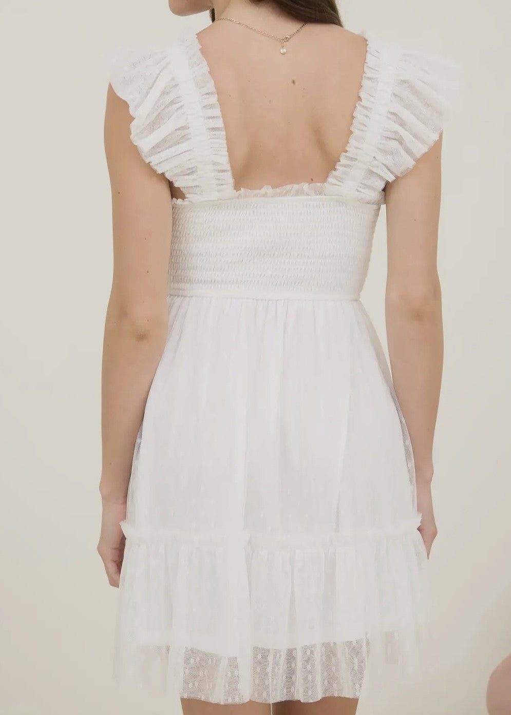 Freya Chiffon Dot Cap Sleeve Mini Dress
