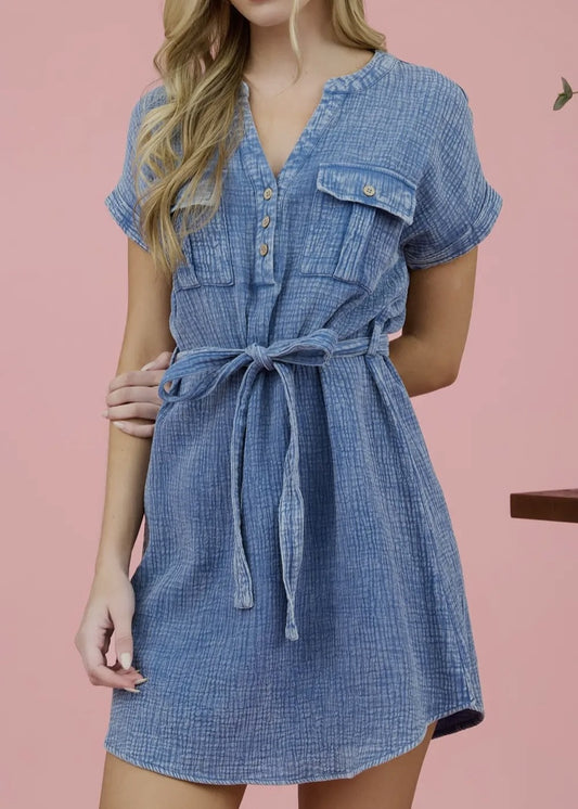 Dawson Washed Chambray Mini Dress