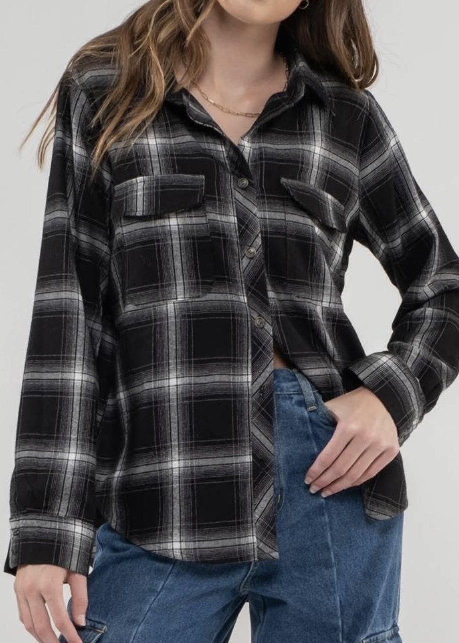 Plaid Collared Button Down Shirt