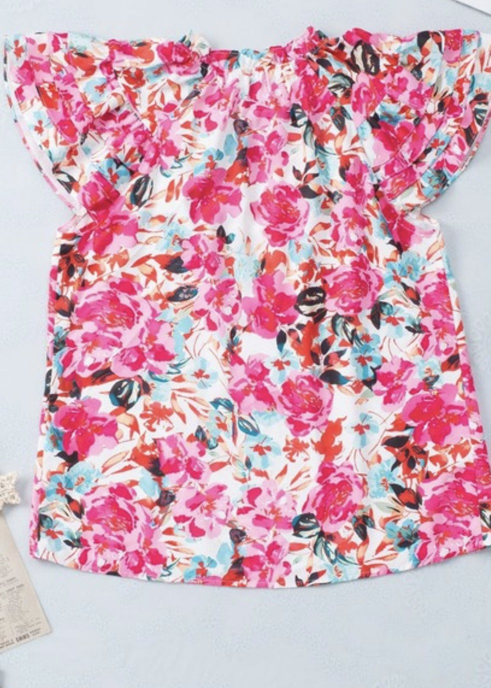 Berlin Flutter Sleeve Floral Top