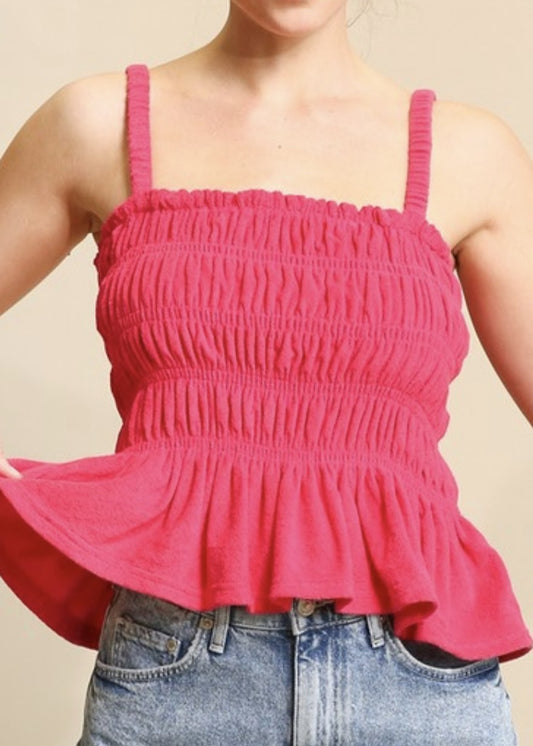 Journee Smocked Strappy Tank