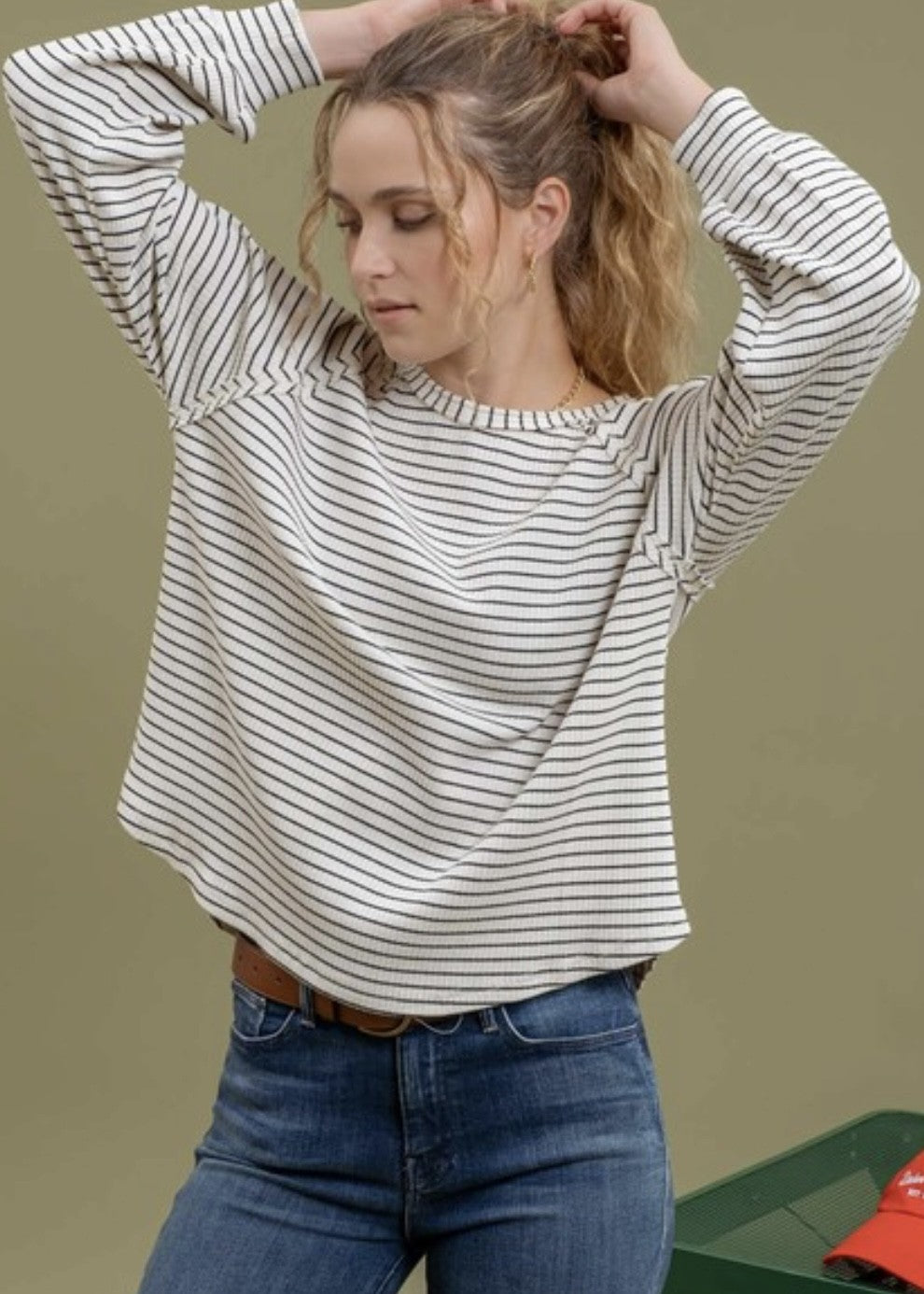 Mali Striped Raglan Top